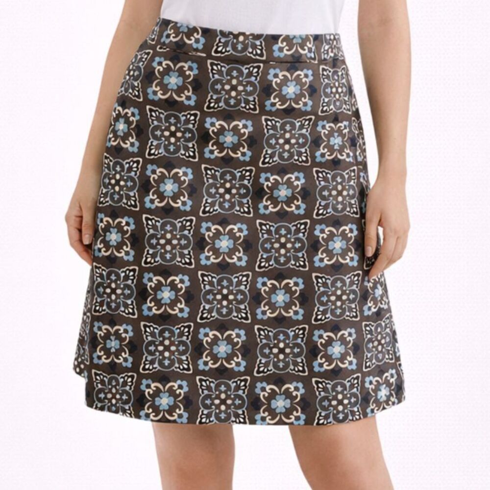 Moschino CheapAndChic Geometric Print Skirt Brown Blue 10